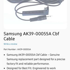 Samsung Black and Gray Replacement Audio/Cable Cord